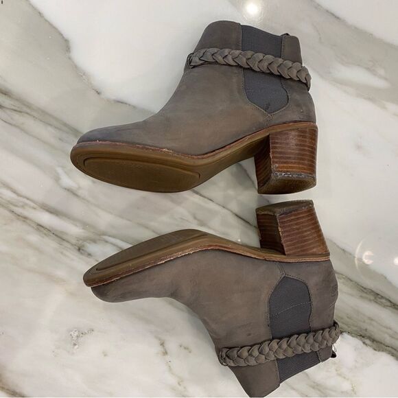 SPERRY Women's size 6.5 Top Sider Liberty Gray Leather Ankle Boots Block Heel - Picture 4 of 9